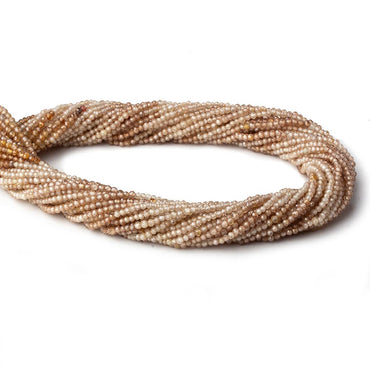 2mm Shaded Champagne Zircon micro faceted round beads 13.5 inch 210 pieces AAA (ONLINE ORDER ONLY)