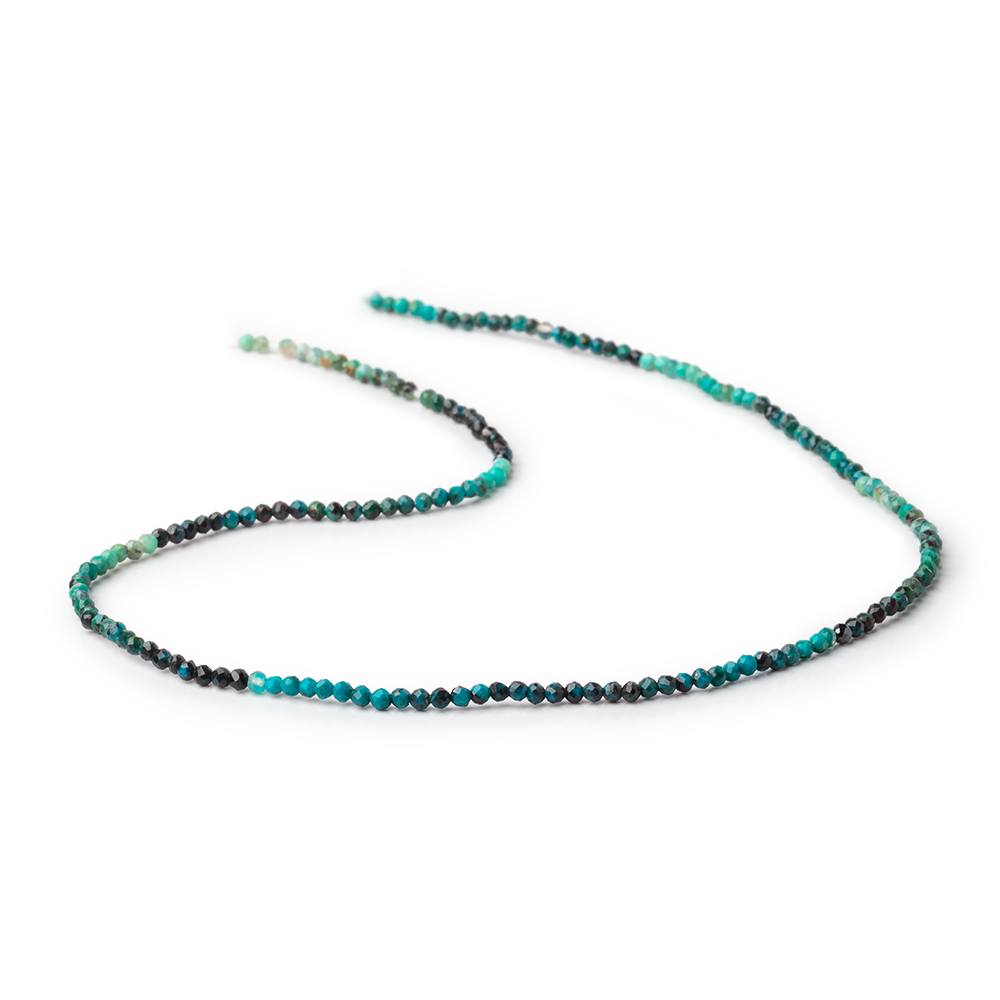 2mm Shaded Chrysocolla Micro Faceted Round Beads 12.5 inch 180 pieces (ONLINE ORDER ONLY)