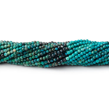 2mm Shaded Chrysocolla Micro Faceted Round Beads 12.5 inch 180 pieces (ONLINE ORDER ONLY)