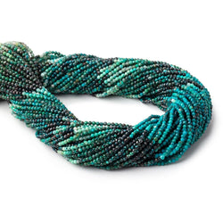 2mm Shaded Chrysocolla Micro Faceted Round Beads 12.5 inch 180 pieces (ONLINE ORDER ONLY)