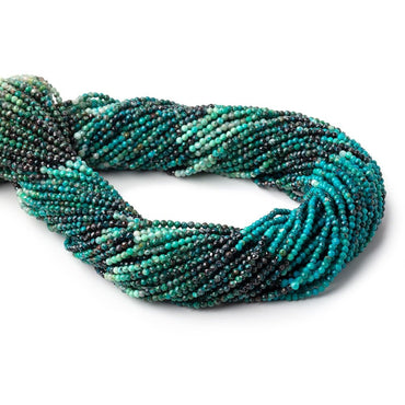 2mm Shaded Chrysocolla Micro Faceted Round Beads 12.5 inch 180 pieces (ONLINE ORDER ONLY)