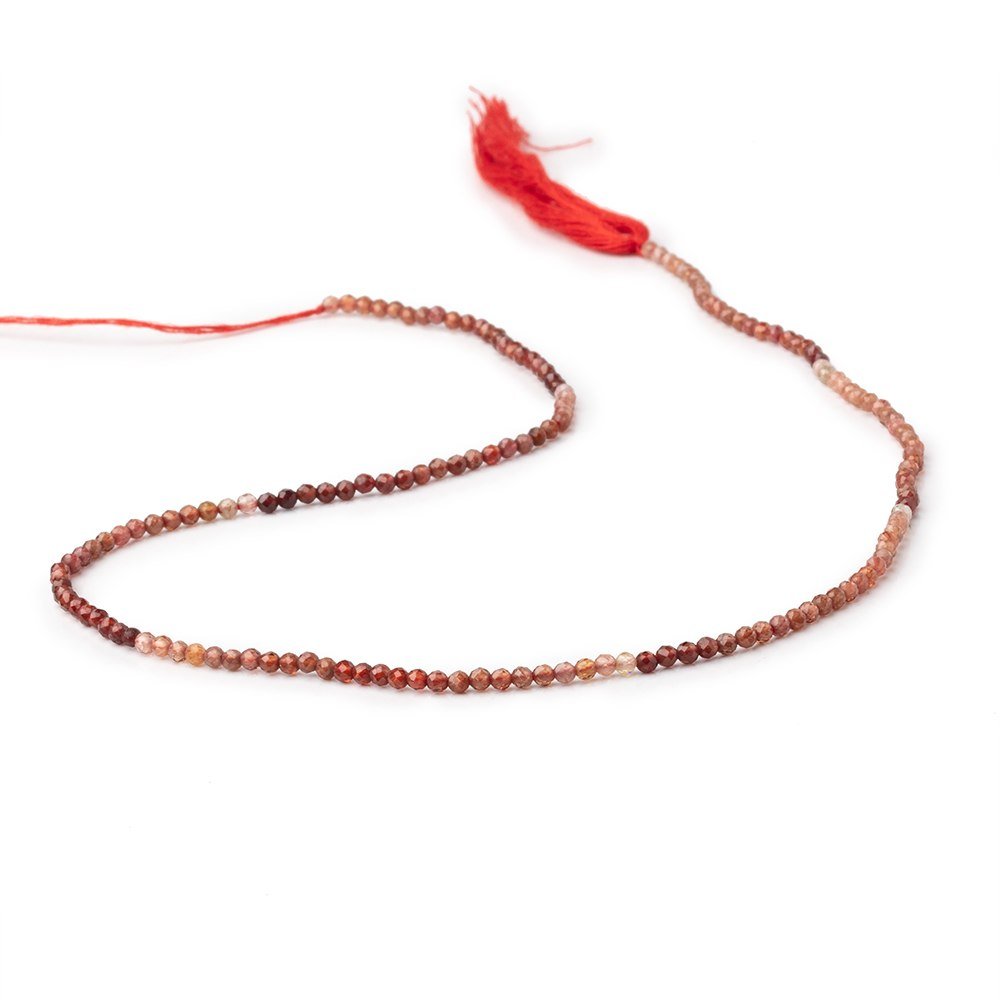 2mm Shaded Dark Orange Spinel Micro Faceted Round Beads 12.5 inch 160 pieces AA (ONLINE ORDER ONLY)
