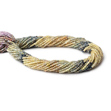 2mm Shaded Fancy Sapphire Micro Faceted Rondelles 12.5 inch 196 Beads AA (ONLINE ORDER ONLY)