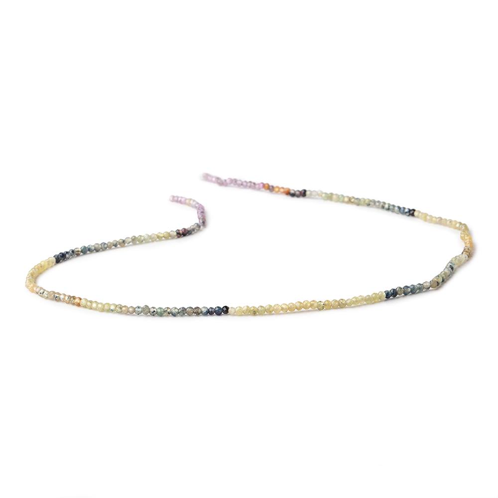 2mm Shaded Fancy Sapphire Micro Faceted Rondelles 12.5 inch 196 Beads AA (ONLINE ORDER ONLY)