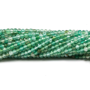 2mm Shaded Green Aventurine Micro Faceted rondelle beads 13 inch 180 pcs (ONLINE ORDER ONLY)