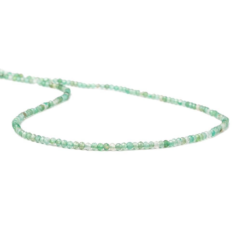 2mm Shaded Green Aventurine Micro Faceted rondelle beads 13 inch 180 pcs (ONLINE ORDER ONLY)