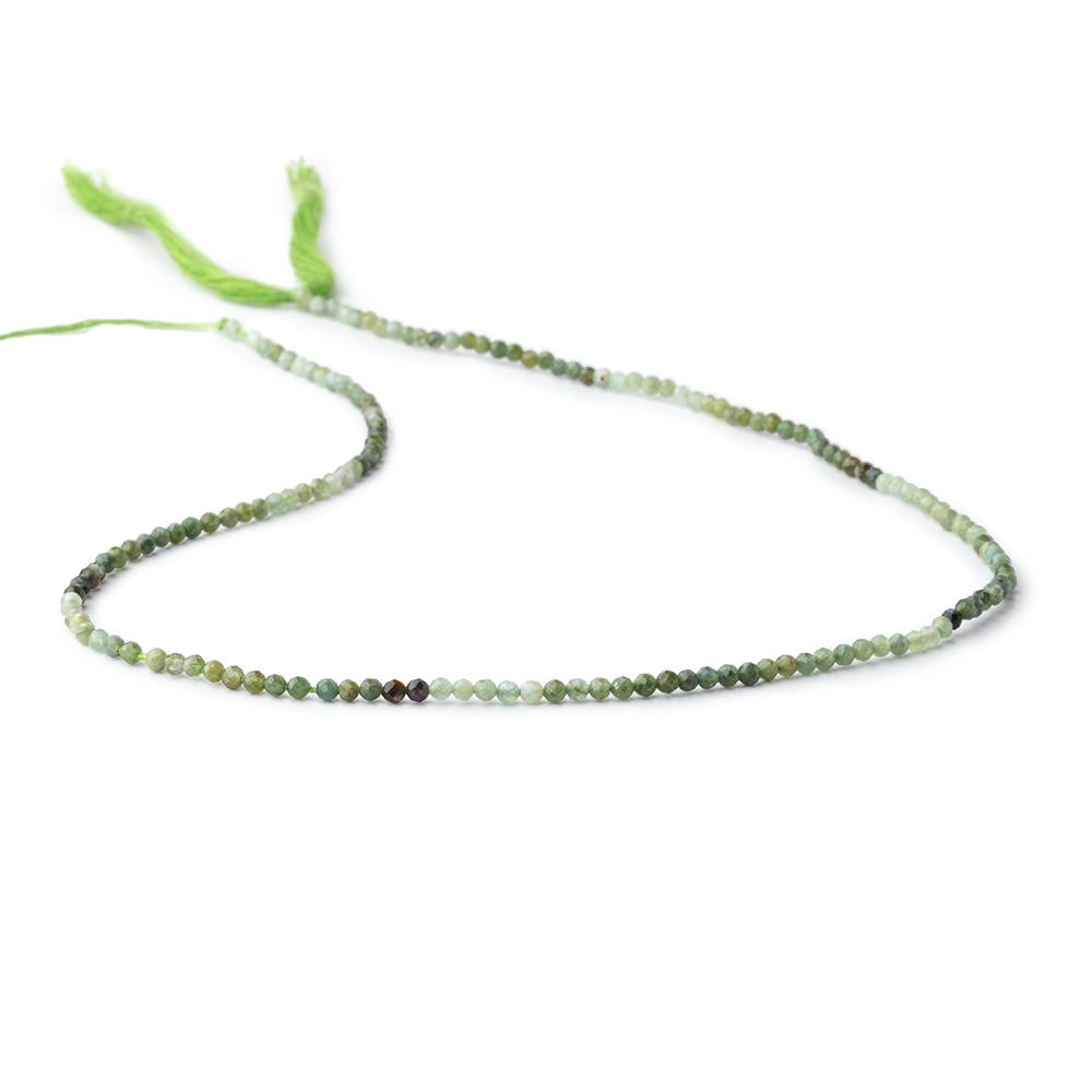 2mm Shaded Green Tourmaline Micro Faceted Round Beads 12.5 inch 157 pieces (ONLINE ORDER ONLY)