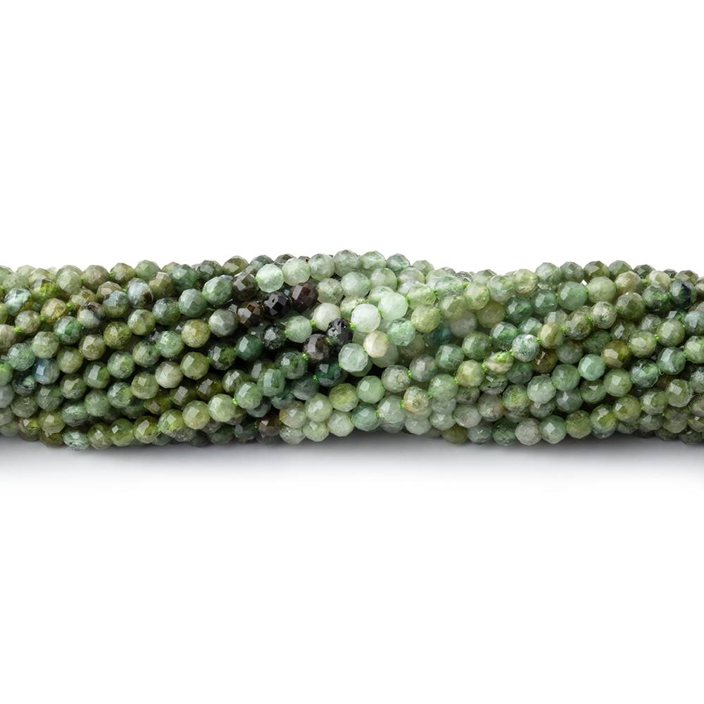 2mm Shaded Green Tourmaline Micro Faceted Round Beads 12.5 inch 157 pieces (ONLINE ORDER ONLY)