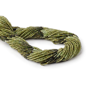 2mm Shaded Green Tourmaline Micro Faceted Rounds 13 inch 178 Beads (ONLINE ORDER ONLY)
