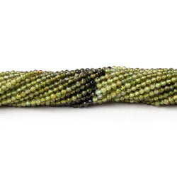 2mm Shaded Green Tourmaline Micro Faceted Rounds 13 inch 178 Beads (ONLINE ORDER ONLY)