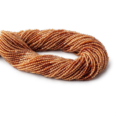 2mm Shaded Hessonite Micro Faceted Round Beads 12.5 inch 169 pieces (ONLINE ORDER ONLY)