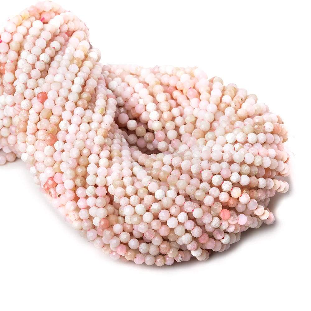 2mm Shaded Pale Pink Peruvian Opal microfaceted rondelle beads 13 inch 135 pieces (ONLINE ORDER ONLY)