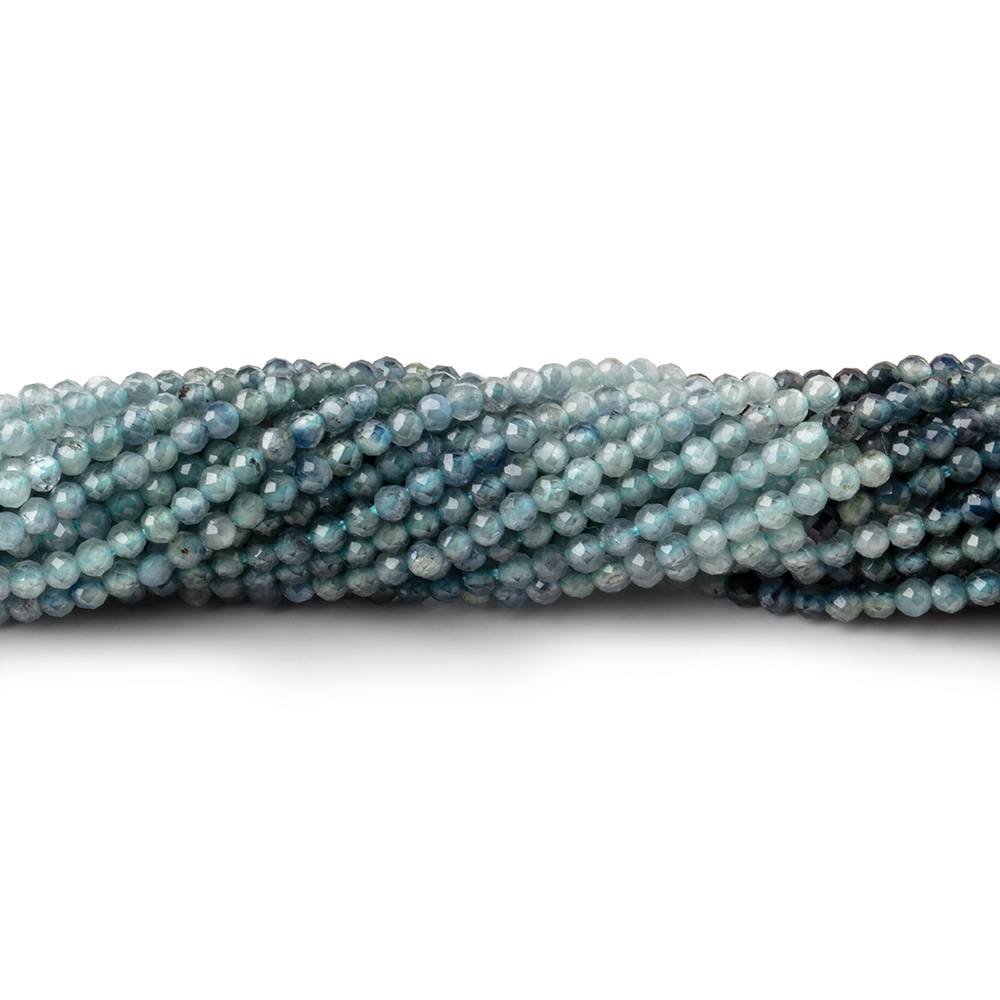 2mm Shaded Teal Blue Sapphire Micro Faceted Round Beads 12.5 inch 180 pieces (ONLINE ORDER ONLY)