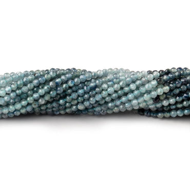 2mm Shaded Teal Blue Sapphire Micro Faceted Round Beads 12.5 inch 180 pieces (ONLINE ORDER ONLY)