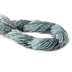 2mm Shaded Teal Blue Sapphire Micro Faceted Round Beads 12.5 inch 180 pieces (ONLINE ORDER ONLY)