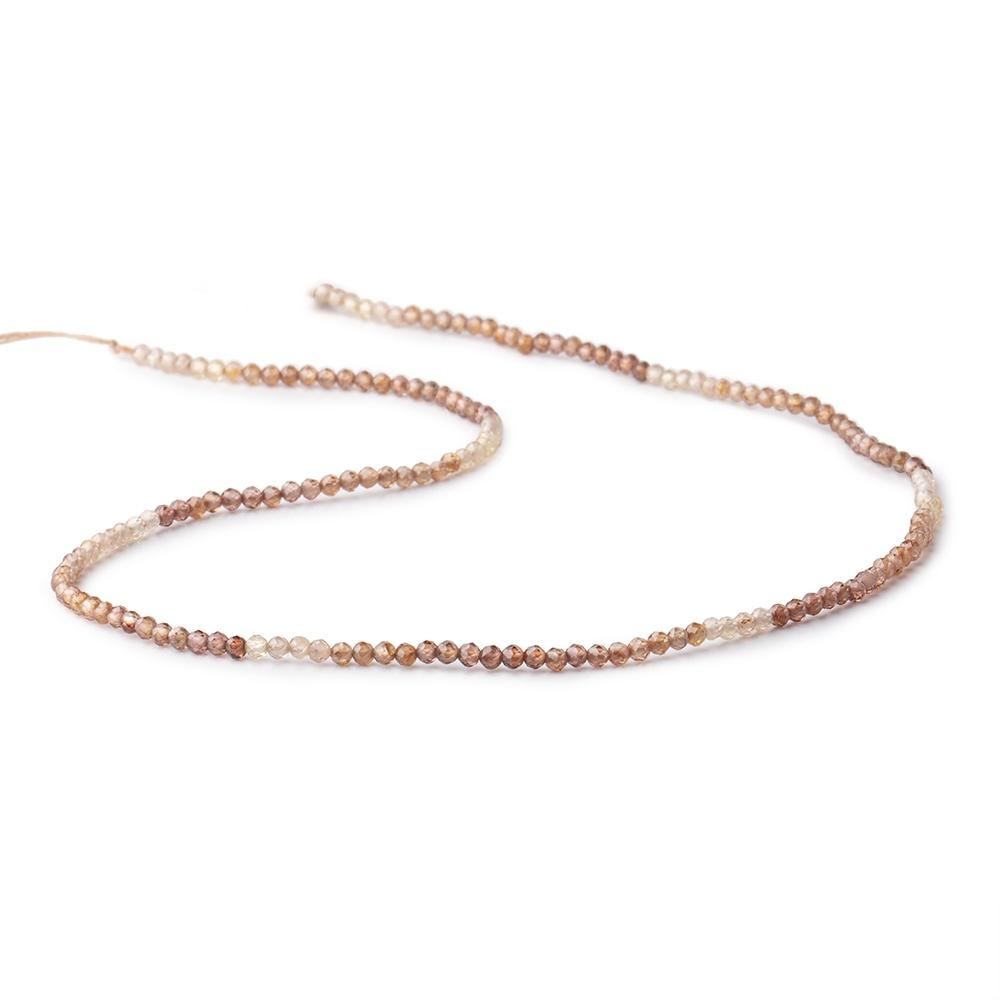 2mm Shaded Zircon Micro Faceted Round Beads 12.5 inch 163 pieces AAA (ONLINE ORDER ONLY)