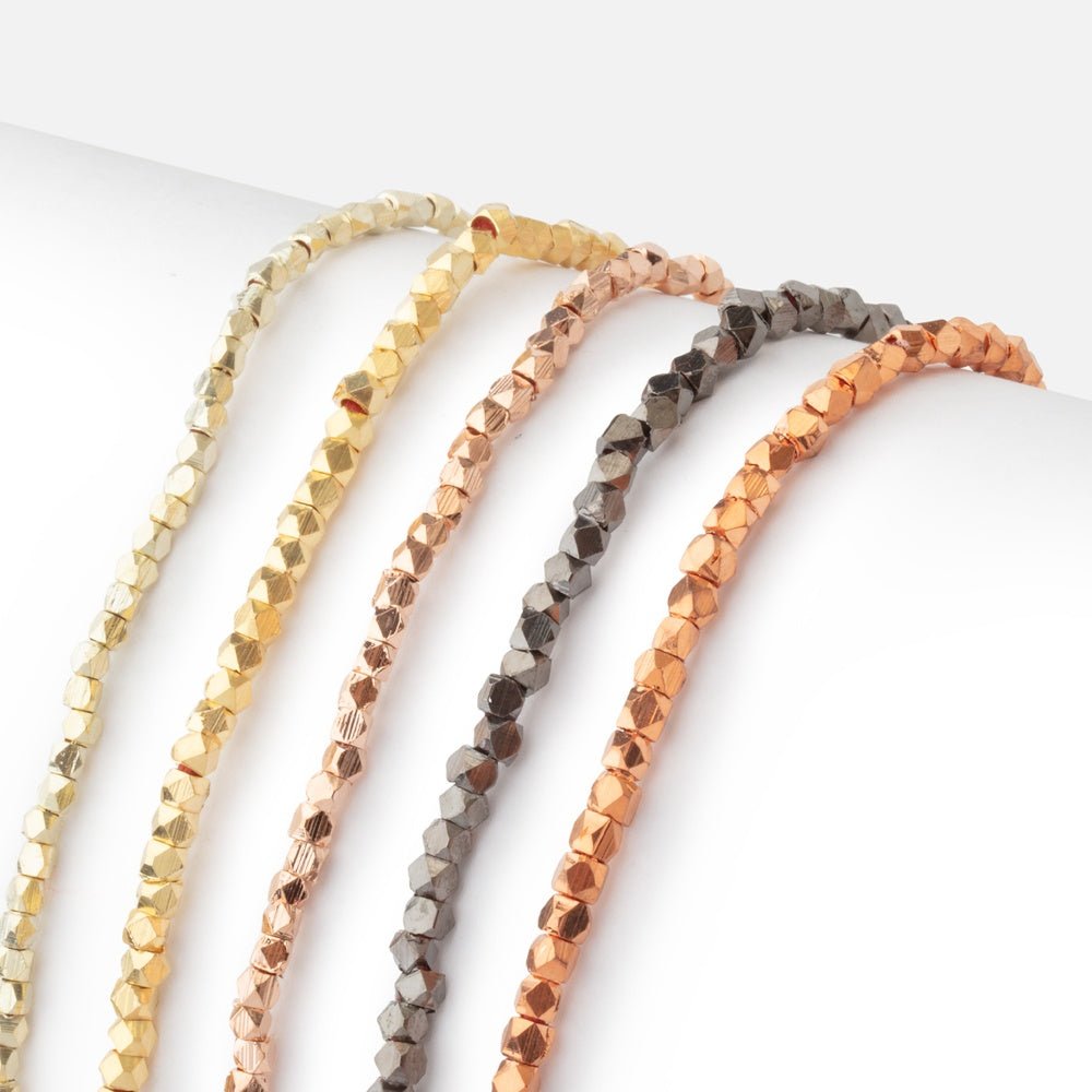 2mm Shiny Faceted Nugget Beads 8 inch 90 pieces (ONLINE ORDER ONLY)