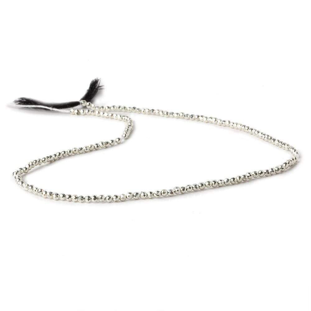 2mm Silver Metallic plated Pyrite micro faceted rounds 12.5 inch 170 pieces (ONLINE ORDER ONLY)