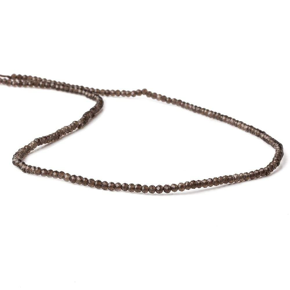 2mm Smoky Quartz Micro Faceted Rondelle Beads 13 inch 280 pieces (ONLINE ORDER ONLY)