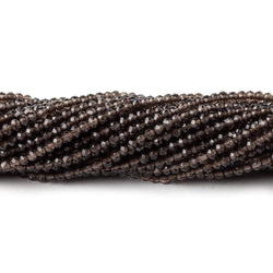 2mm Smoky Quartz Micro Faceted Rondelle Beads 13 inch 280 pieces (ONLINE ORDER ONLY)