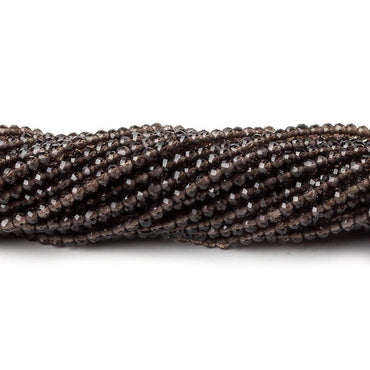 2mm Smoky Quartz Micro Faceted Rondelle Beads 13 inch 280 pieces (ONLINE ORDER ONLY)