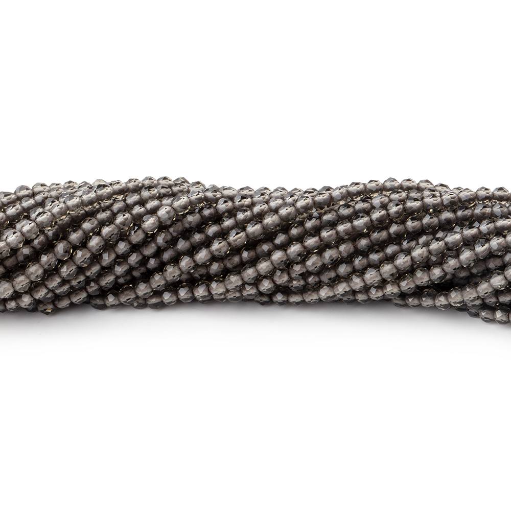 2mm Smoky Quartz Micro Faceted Round Beads 12.5 inch 170 pieces (ONLINE ORDER ONLY)