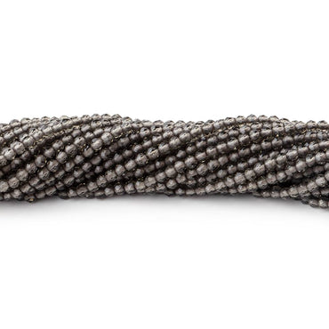 2mm Smoky Quartz Micro Faceted Round Beads 12.5 inch 170 pieces (ONLINE ORDER ONLY)