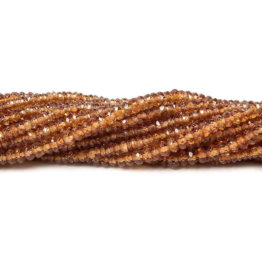 3mm Spessartite Garnet Faceted Rondelle 14 inch 185 pcs (ONLINE ORDER ONLY)