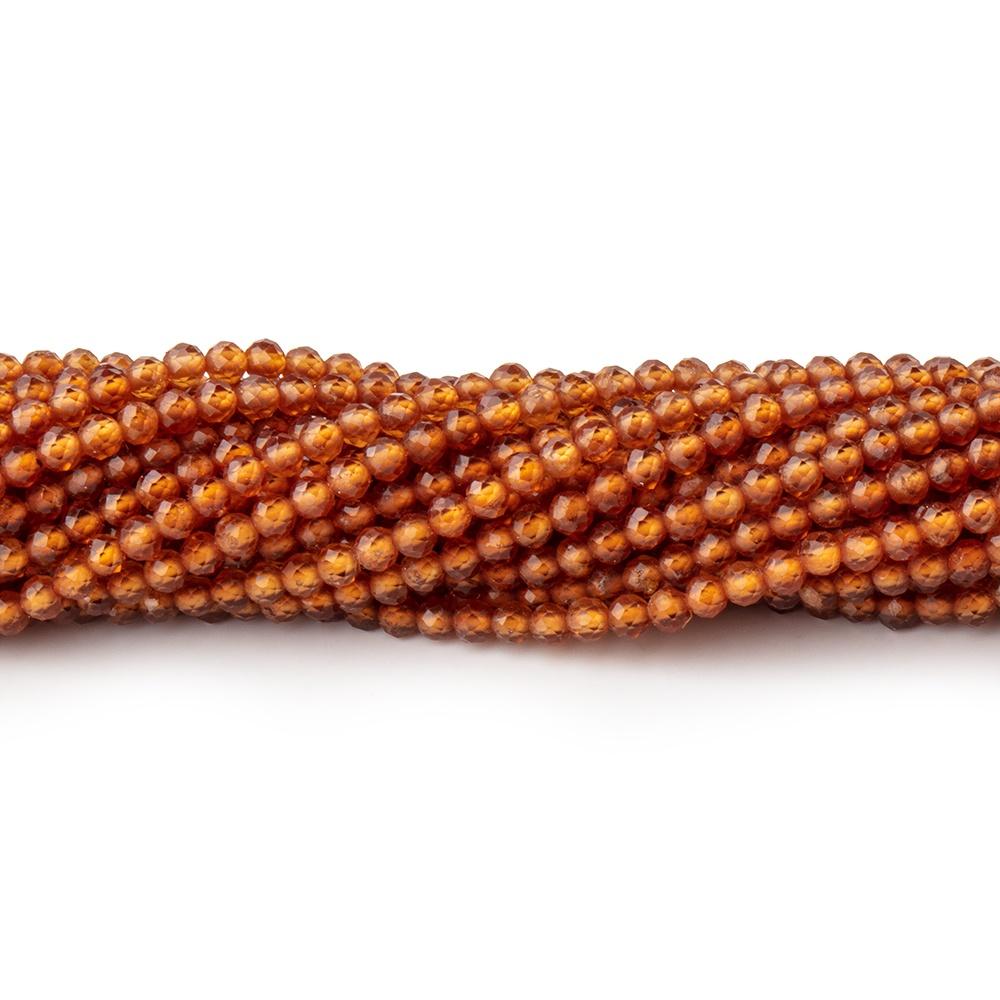 2mm Spessartite Garnet Micro Faceted Round Beads 12.5. inch 157 pieces (ONLINE ORDER ONLY)