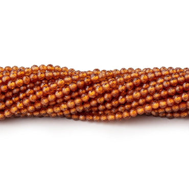 2mm Spessartite Garnet Micro Faceted Round Beads 12.5. inch 157 pieces (ONLINE ORDER ONLY)