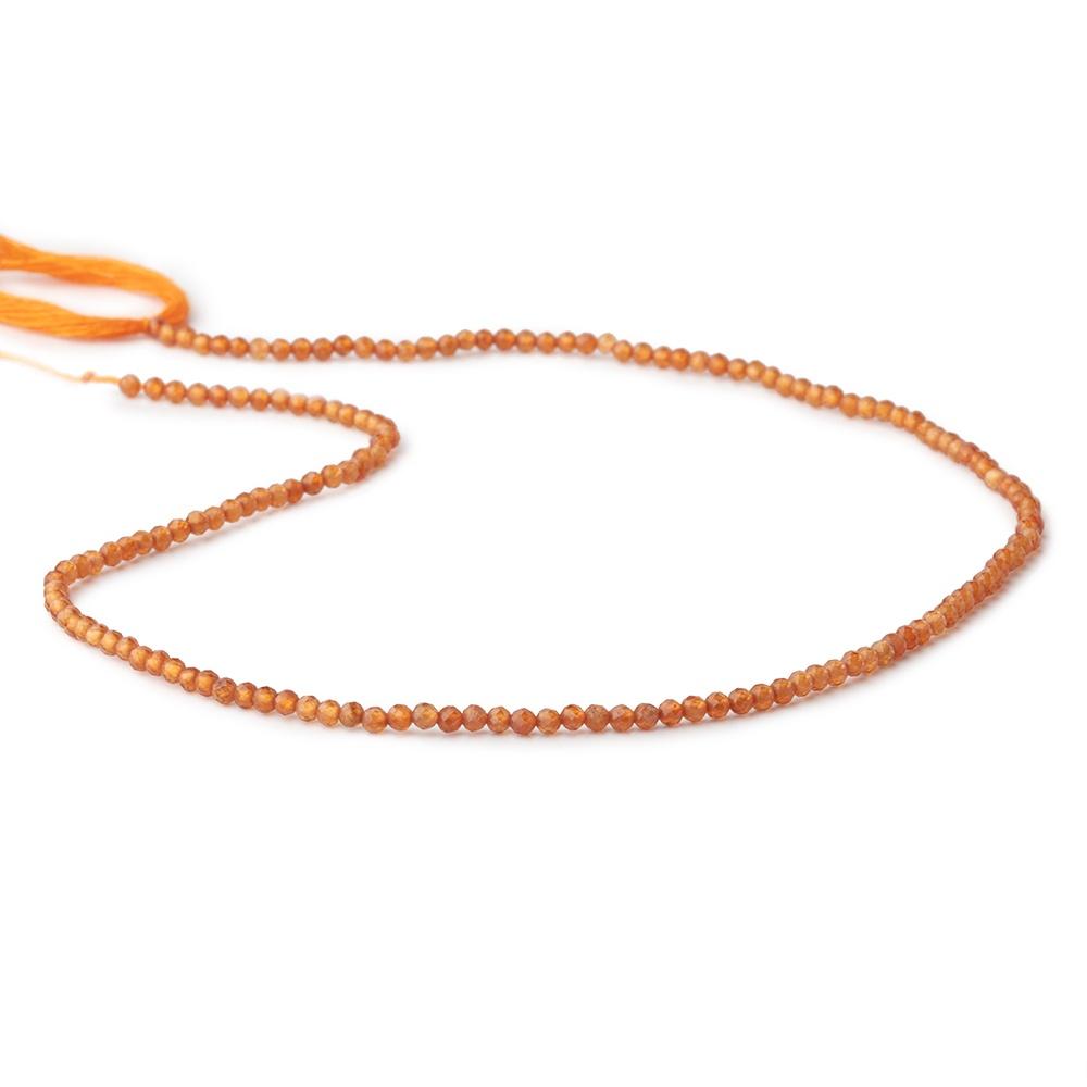 2mm Spessartite Garnet Micro Faceted Round Beads 12.5. inch 157 pieces (ONLINE ORDER ONLY)