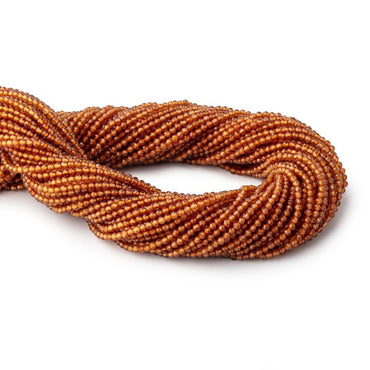 2mm Spessartite Garnet Micro Faceted Round Beads 12.5. inch 157 pieces (ONLINE ORDER ONLY)