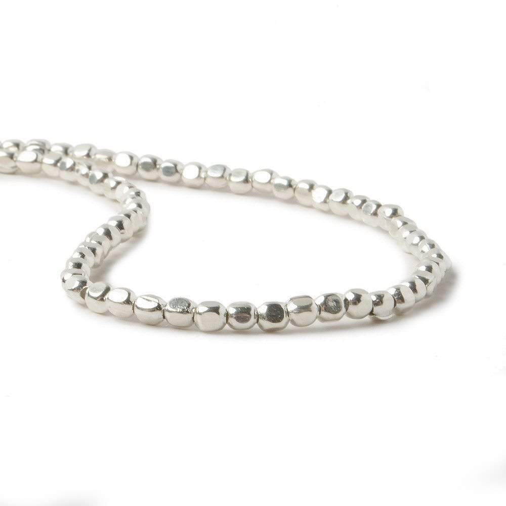 2mm Sterling Silver Plain Cube 8 inch 81 beads (ONLINE ORDER ONLY)