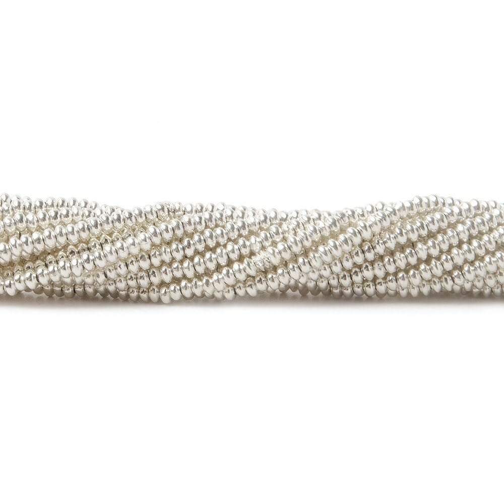 2mm Sterling Silver Plain Disc 8 inch 176 beads (ONLINE ORDER ONLY)