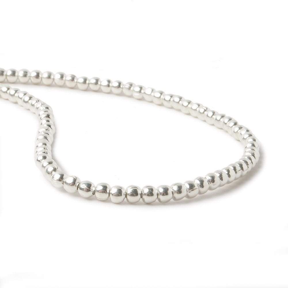 2mm Sterling Silver Plain Round 8 inch 102 beads (ONLINE ORDER ONLY)