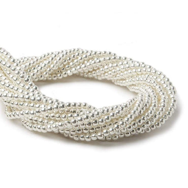 2mm Sterling Silver Plain Round 8 inch 102 beads (ONLINE ORDER ONLY)
