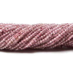 2mm Strawberry Quartz micro-faceted rounds 13 inch 175 beads AAA (ONLINE ORDER ONLY)