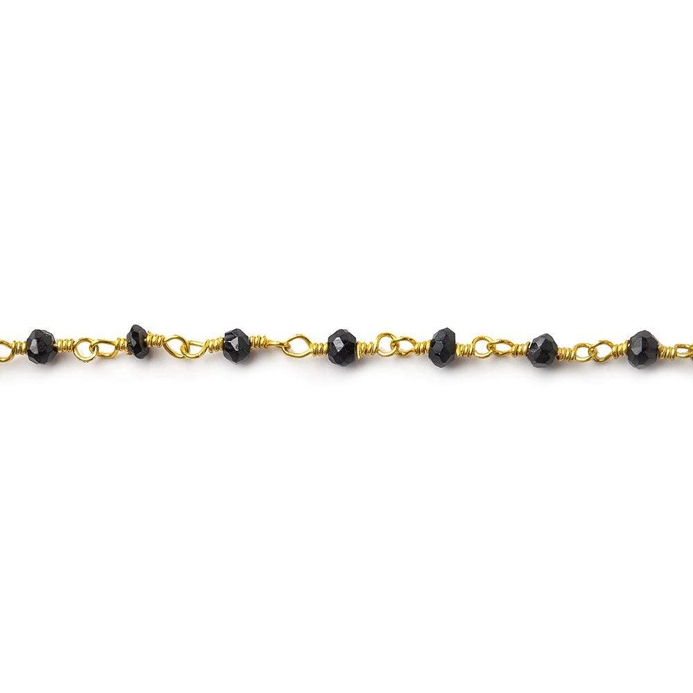 2mm to 3mm Black Spinel Gold plated Wire Wrapped Chain (ONLINE ORDER ONLY)