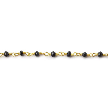2mm to 3mm Black Spinel Gold plated Wire Wrapped Chain (ONLINE ORDER ONLY)