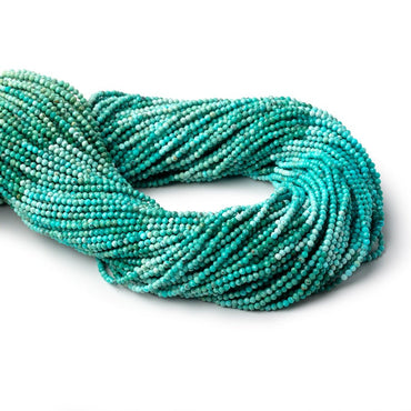 2mm Turquoise Micro Faceted Round Beads 12.5 inch 192 pieces (ONLINE ORDER ONLY)