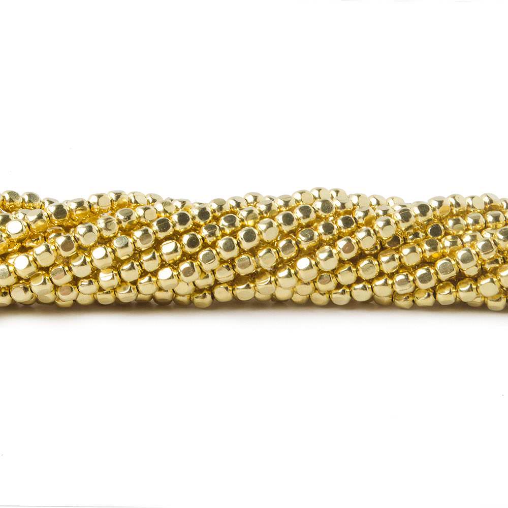 2mm Vermeil Cube Beads 92 beads 8 inch (ONLINE ORDER ONLY)