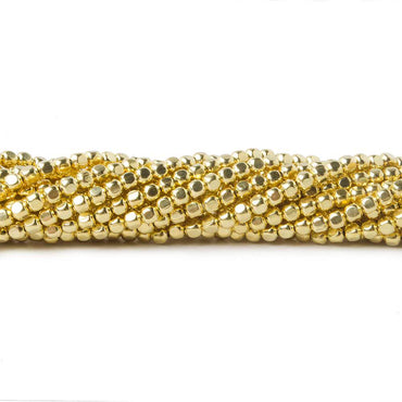 2mm Vermeil Cube Beads 92 beads 8 inch (ONLINE ORDER ONLY)