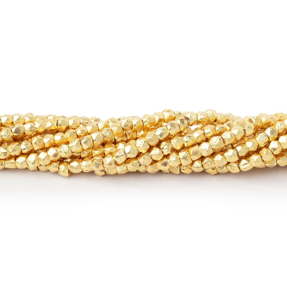 2mm Vermeil Hand Cut Faceted Nugget Beads 4 inch 50 pieces (ONLINE ORDER ONLY)