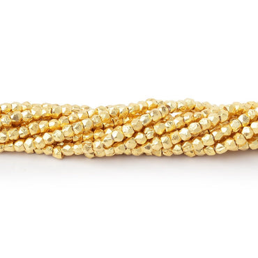 2mm Vermeil Hand Cut Faceted Nugget Beads 4 inch 50 pieces (ONLINE ORDER ONLY)