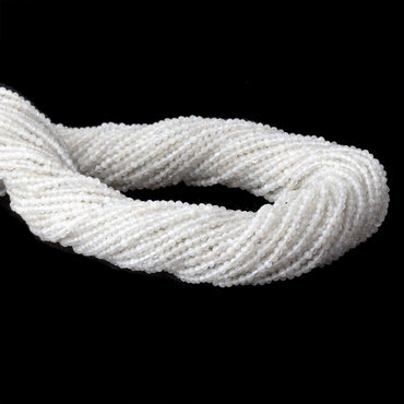 2mm White Moonstone micro faceted rondelle beads 12.5 inch 190 pieces (ONLINE ORDER ONLY)