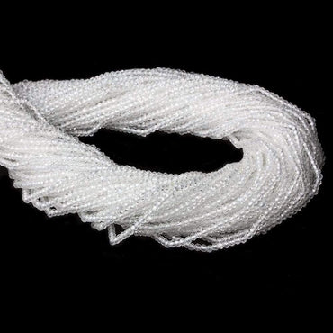 2mm White Topaz Micro Faceted Rondelle Beads 13 inch 220 pieces AAA Grade (ONLINE ORDER ONLY)