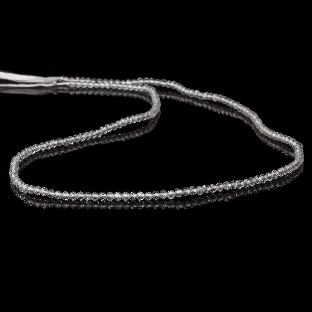 2mm White Topaz micro-faceted rondelles 13 inch 215 beads AAA (ONLINE ORDER ONLY)