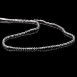 2mm White Topaz micro-faceted rondelles 13 inch 215 beads AAA (ONLINE ORDER ONLY)