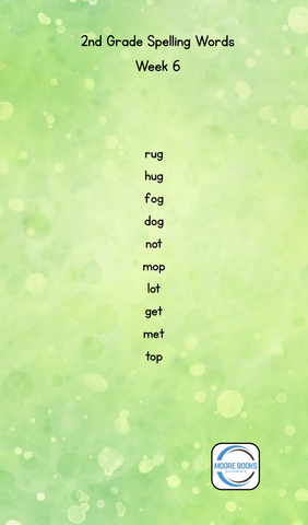2nd Grade Spelling Lists - Printable! (ONLINE ORDER ONLY)