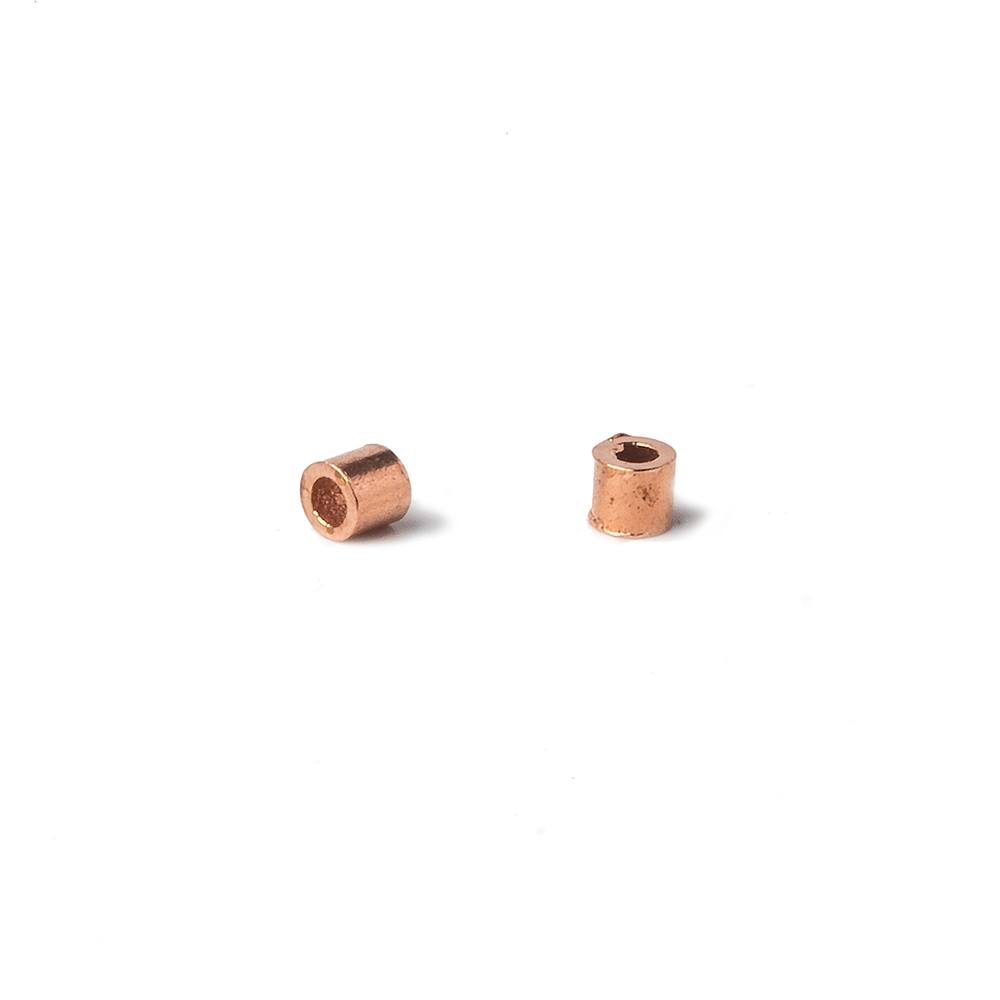 2x2mm Copper Crimp Beads Sold 100 per bag (ONLINE ORDER ONLY)